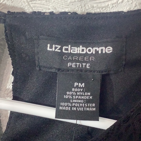 Liz Claiborne NEW - Sz Petite M - nylon /spandex lace two layer Short Sleeve top - Picture 6 of 6
